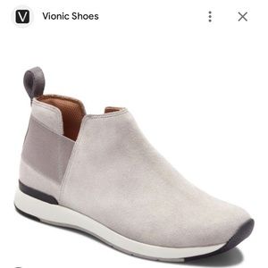 Vionic Womens Cece Ankle Booties Casual Sneaker Light Gray 8.5